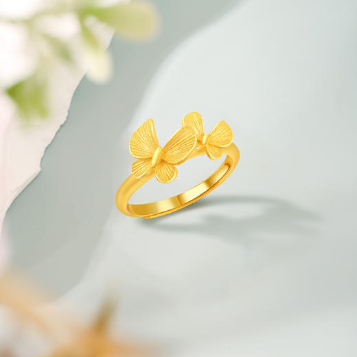 足金戒指黄金指环戒圈蝴蝶手饰精致结婚礼物【按克计价黄金1】MEMORA诗普琳GRE02701（线上专供） 商品图8