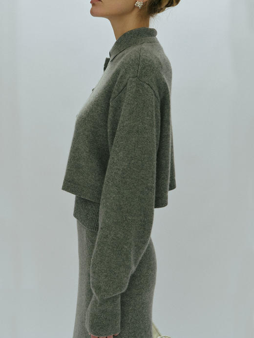 Viktoria Chan｜AW23029 Luna cashmere cardigan [ 灰 ] 商品图2