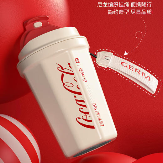 【小家电】格沵（germ）可口可乐联名款保温杯咖啡杯套装便携男女式不锈钢随行杯车载水杯390ml白色+590ml白色 礼盒装 HF 商品图2