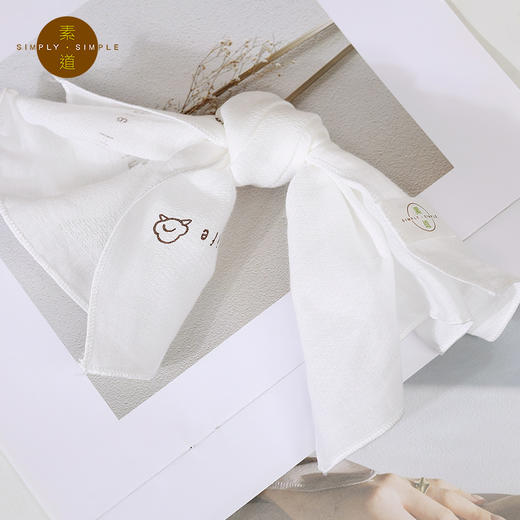 素道天然有机彩棉提花手帕 纯棉隔汗巾 A类口水巾 34*36cm 商品图4
