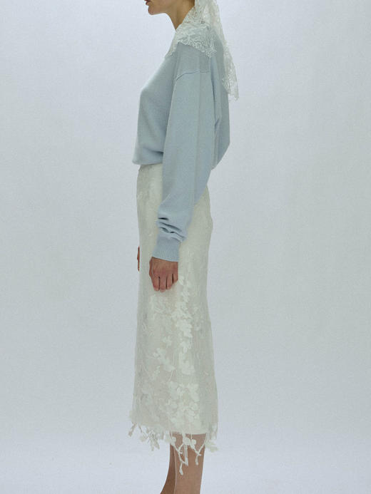 Viktoria Chan｜AW23047  Amalia lace midi skirt  [ 白 ] 商品图4