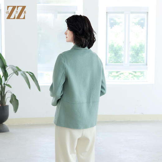 佐尔美秋冬新款 气质纯色羊毛双面呢大衣女E14SM06 商品图4