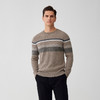 【纯羊绒条纹羊绒套衫】羊绒世家秋冬新品男士100%山羊绒衫条纹撞色内搭保暖毛衣 商品缩略图1