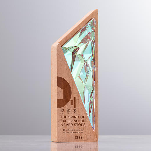 创意实木奖杯定制定做高档树脂奖牌纪念奖座企业颁奖优秀员工刻字 商品图6