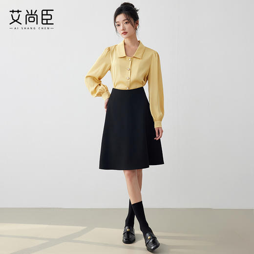 艾尚臣职业黄色衬衫女秋季新款正装通勤女装教师工装衬衣高级感 商品图2