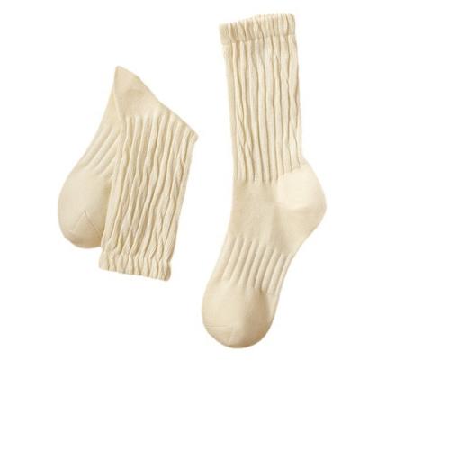 「6双装！数款组合」日系复古棉袜子女休闲针织袜运动袜粗线长筒堆堆袜袜子配饰 商品图4