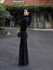 CG｜silk Jersey turtleneck MAXI Dress 真丝高领长袖针织连衣裙［ 黑 ] 商品缩略图1
