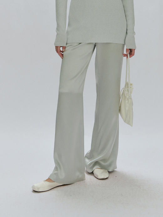 Viktoria Chan｜AW23086 Elisa satin trousers  [ 蓝灰 ] 商品图1