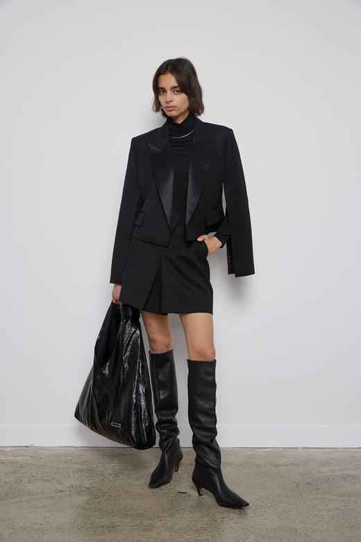 缎面短款拼接西服 商品图1