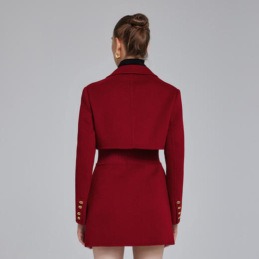 NH921斯尔丽2023冬季新款时尚西装领拼针织收身显瘦双面呢减龄羊毛大衣 商品图1