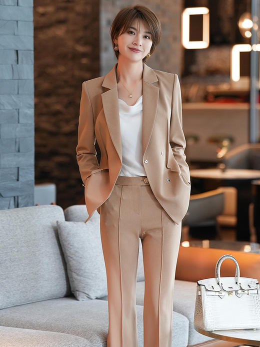 新款高级感气质通勤商务职场正装西服两件套 商品图3
