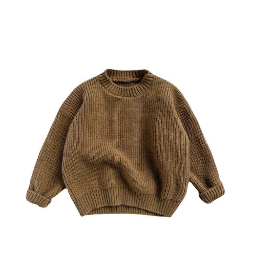 【纯色韩版设计，具显更加百搭！】2023秋冬新款，儿童厚实套头毛衣，韩版男女童洋气宽松纯色长袖外套lm 商品图4