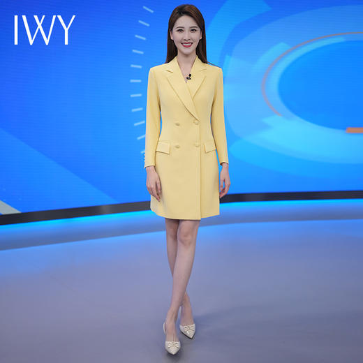 IWY/黄色西装连衣裙女高级感艺考礼服时尚洋气演讲主持人Q13314-Y 商品图1