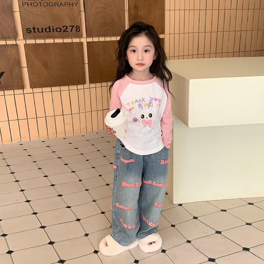 【牛仔裤总动员！时尚潮流】秋季女童秋款牛仔裤，流行元素与时尚灵感交织，展现无尽魅力lm 商品图3