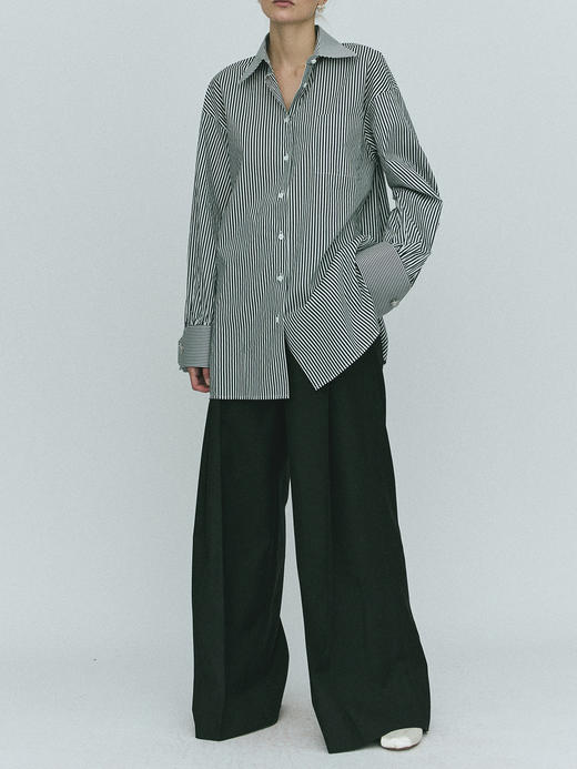 Viktoria Chan｜AW23013 Elisa oversized shirt [ 蓝 / 米 / 白 ] 商品图3