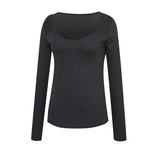 跃牌【洛水之神系列】身运动上衣法式领露锁骨纯色长袖瑜伽服 HN195 商品图3