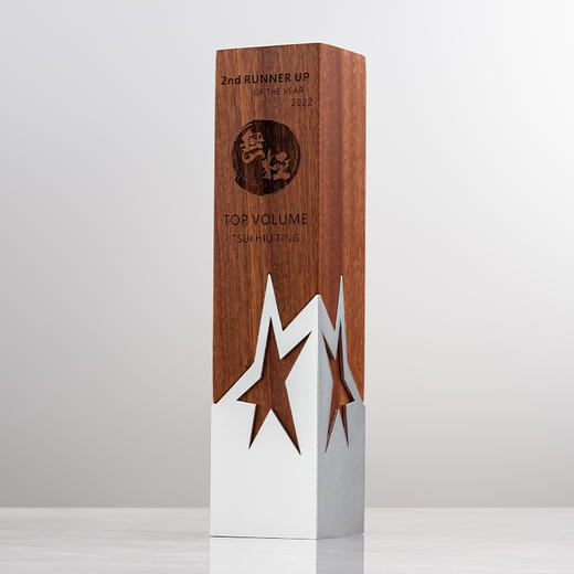 创意金属实木奖杯定制定做企业年会员工颁奖高档纪念奖座刻字制作 商品图5