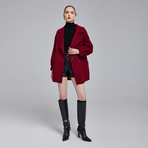 NH919斯尔丽23冬季新款西装领法式名媛风宽松毛呢大衣 商品图3