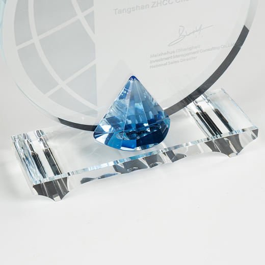 高端周年庆礼品定感谢制授权牌水晶奖牌定做刻字年会颁奖礼品 商品图2