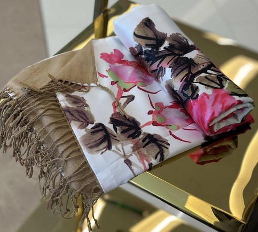 优品堂【春花秋月】双面双色披肩围巾两用 商品图8