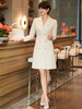 米白色西装连衣裙双排扣西服裙时尚青果领新款 商品缩略图2