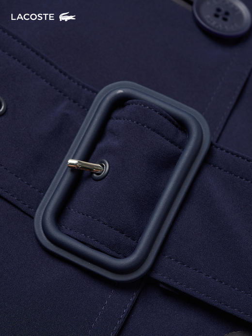 【海南专供价】Lacoste法国鳄鱼女装新款时尚休闲腰带连帽风衣外套BF0062-98 商品图3