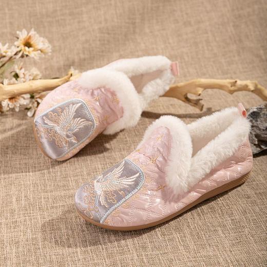 2022新款棉拖鞋加绒加厚公主风轻便甜美办公室毛拖鞋绣花包跟棉鞋 商品图7