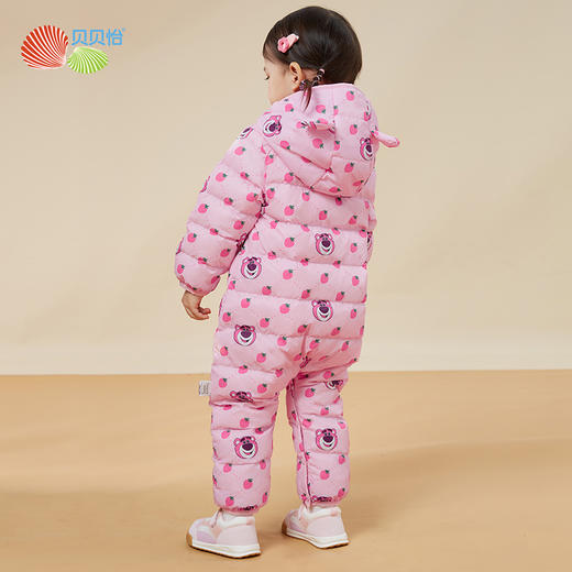 迪士尼贝贝怡联名秋冬儿童草莓熊可爱羽绒连体衣宝宝哈衣外出冬装234L2063
 商品图4