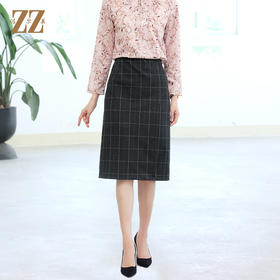 佐尔美秋冬新款 气质百搭格纹半身短裙女E14QC29