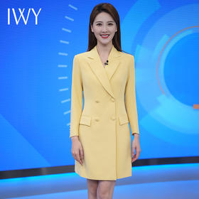 IWY/黄色西装连衣裙女高级感艺考礼服时尚洋气演讲主持人Q13314-Y