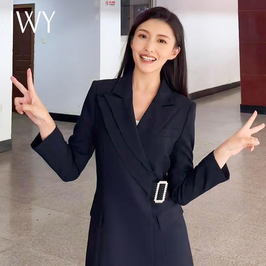IWY/藏青色职业装气质女神范秋季高端商务正装西装连衣裙Q13307 商品图2