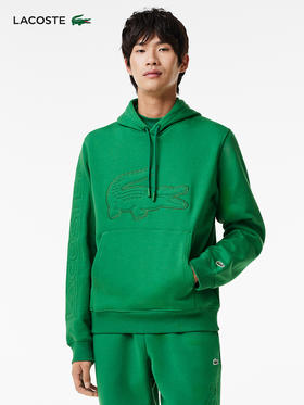 Lacoste法国鳄鱼男装新款时尚logo图案宽松连帽卫衣SH2105-10