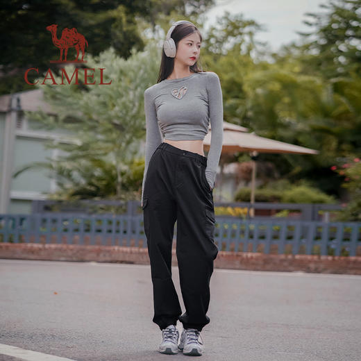 骆驼女装工装裤男春秋季户外情侣休闲裤直筒束脚潮牌宽松黑色耐磨MG122C7628_M13BAWI111_M13CAR2082_MG122C7628A 商品图4