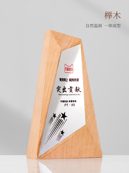 实木水晶创意奖杯定制高档年会优秀员工定做颁奖纪念奖牌订制定做 商品图4