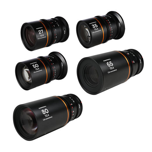 LAOWA老蛙 Nanomorph系列 S35画幅  1.5X变形宽荧幕镜头五件套套装（27mmT2.8/35mmT2.4/50mmT2.4/65mmT2.4/80mmT2.4)） 商品图1