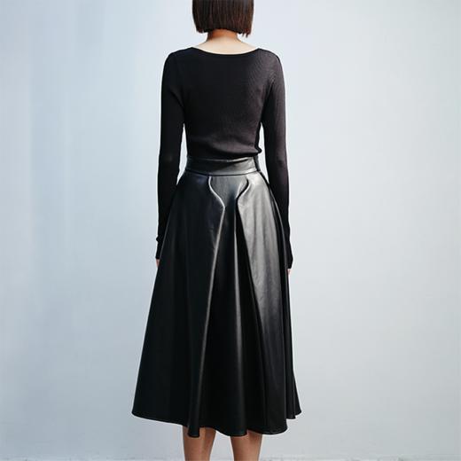 LIYIHAN 毛织拼皮连衣裙 Y233L08090 商品图2