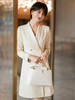 米白色西装连衣裙双排扣西服裙时尚青果领新款 商品缩略图1