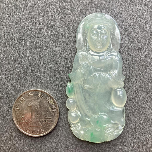 冰种飘阳绿翡翠大观音 商品图3