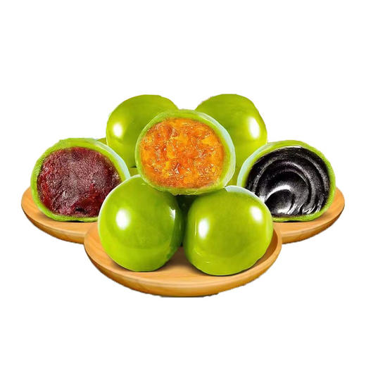 【豆馅浓郁芝麻香甜！网红艾草青团】芝麻香郁蛋黄醇甜；绵软舒适,入口即化,蛋黄芝麻豆沙青团   麻薯糯米滋驴打滚糕点网红零食—DD健康 商品图3