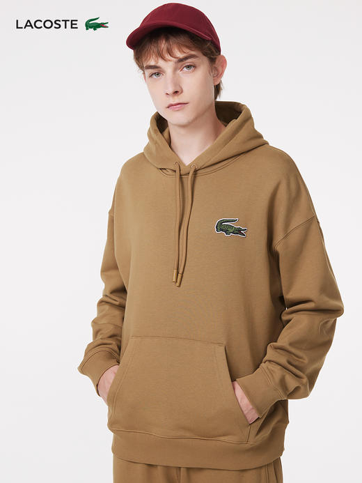 【海南专供价】Lacoste法国鳄鱼男女同款新款长袖宽松套头连帽卫衣SH6404-98 商品图0