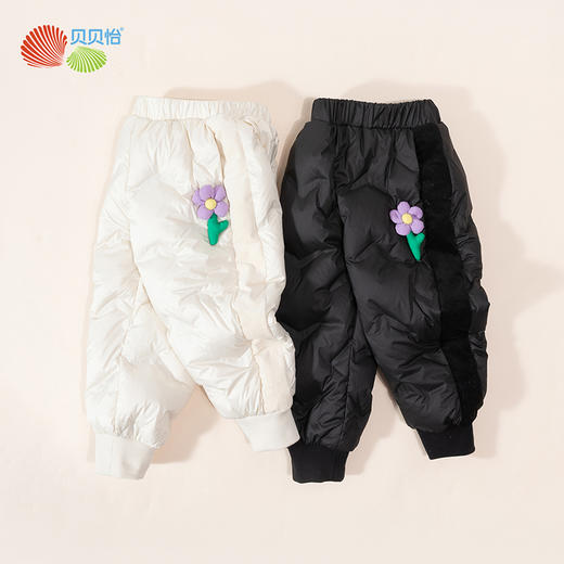 贝贝怡童装儿童秋冬运动撞色舒适束脚裤冬季女童保暖加厚羽绒裤子234K2530
 商品图3