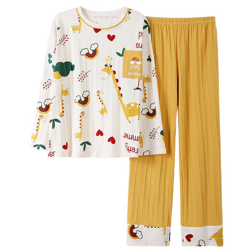 【保暖透气舒适❗️情侣睡衣】时尚简约纯棉长袖棉质春秋卡通大码睡衣女生男士薄款秋冬家居服父亲节礼物新年礼盒年货礼盒 商品图4