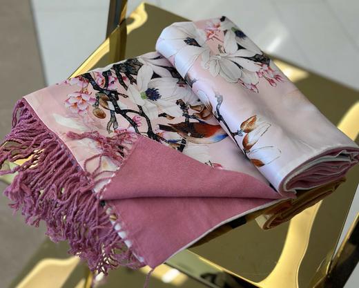 优品堂【春花秋月】双面双色披肩围巾两用 商品图10