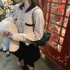 金蘑菇菇 苏格兰日记 / 英式少女系三件套  黑白香风短款毛毛外套 商品缩略图3