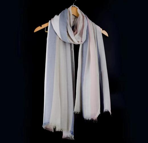 竹纤维全竹竖条拼色时尚围巾035 商品图6
