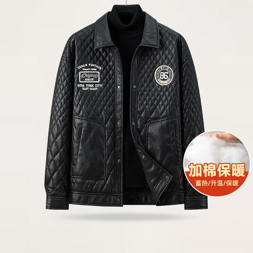 超大码【实体店同款】【新款DPX】大依优型大码翻领皮棉衣夹克工装棉服外套加肥加大肥佬休闲上衣男士胖子时尚 商品图6