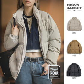 马登女装美式复古90白鸭绒羽绒服户外防风防水面包服保暖外套女冬