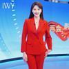 IWY/洋气大红色西服西装套装女秋冬季年会主持人正装气质工装C0875+P0865 商品缩略图1