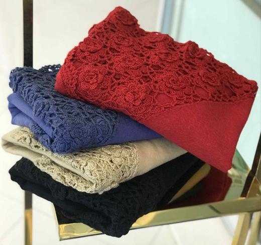 优品堂【楚楚动人】羊毛勾花🌸披肩围巾两用 商品图0