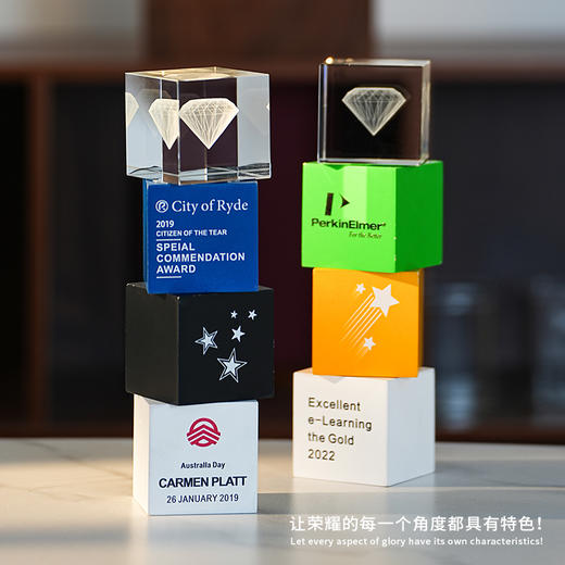 奖杯定制铝片奖杯定做员工领导颁奖公司年会水晶奖杯照片内雕定制 商品图4